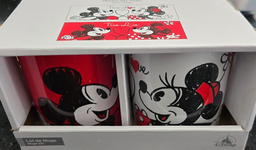 Bekers Disneyland Parijs Mickey & Minnie NIEUW, Ophalen of Verzenden, Mickey Mouse, Nieuw, Servies