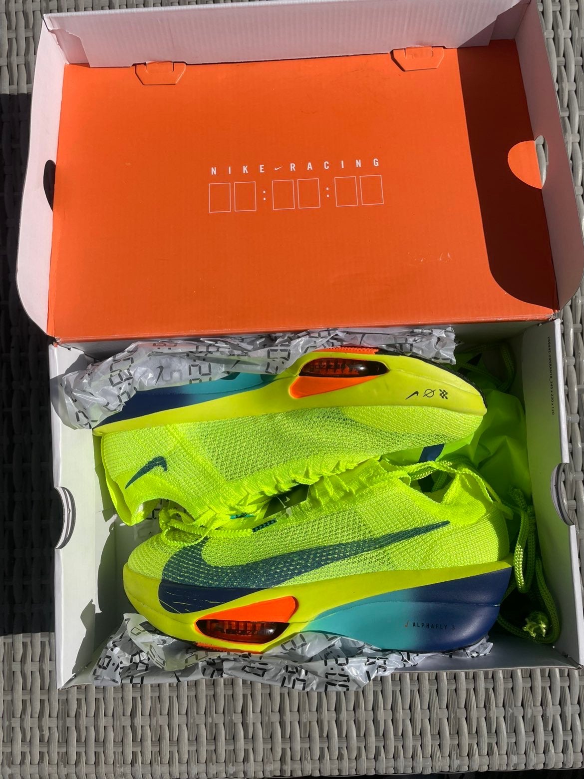 Nike Alphafly 3 Volt, Sport en Fitness, Loopsport en Atletiek, Ophalen of Verzenden, Zo goed als nieuw, Kleding, Nike