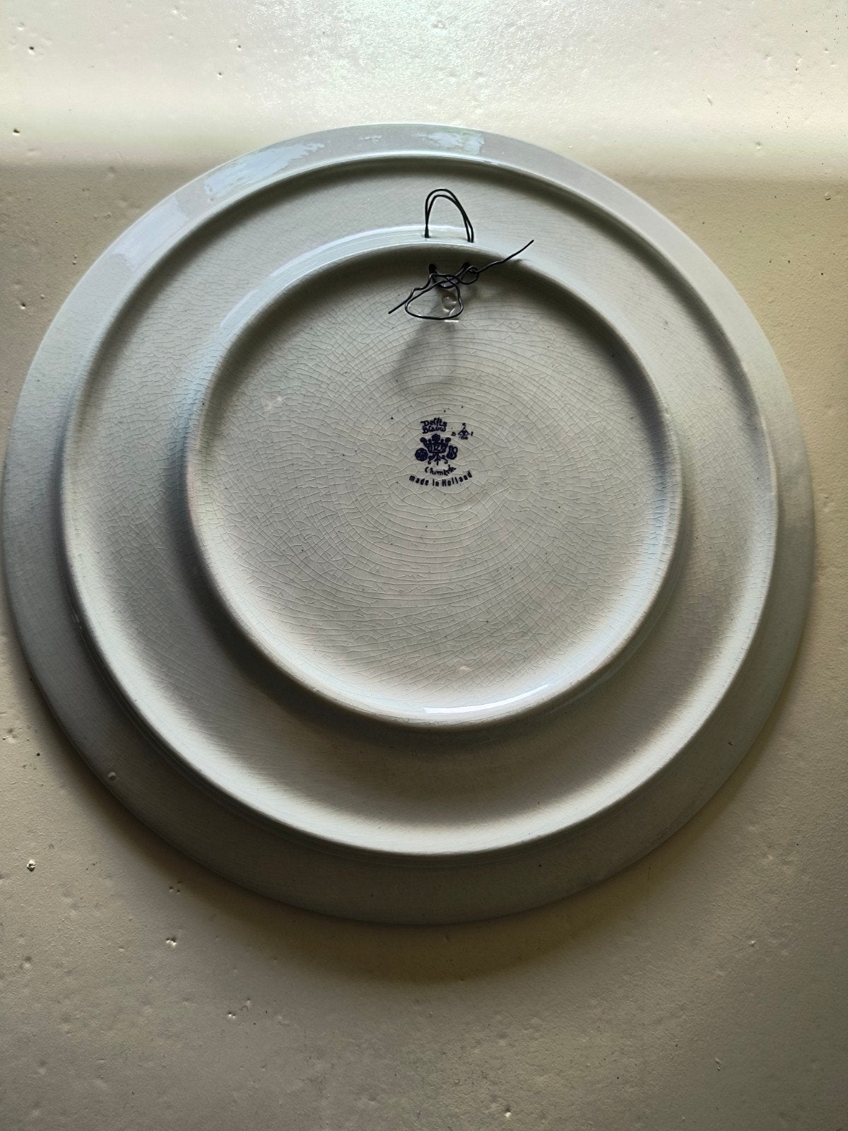 Vintage Delfts Blauw Wall Plate "De Winter" – Made in Hollan, Ophalen of Verzenden, Zo goed als nieuw, Rechthoekig, Porselein of Keramiek