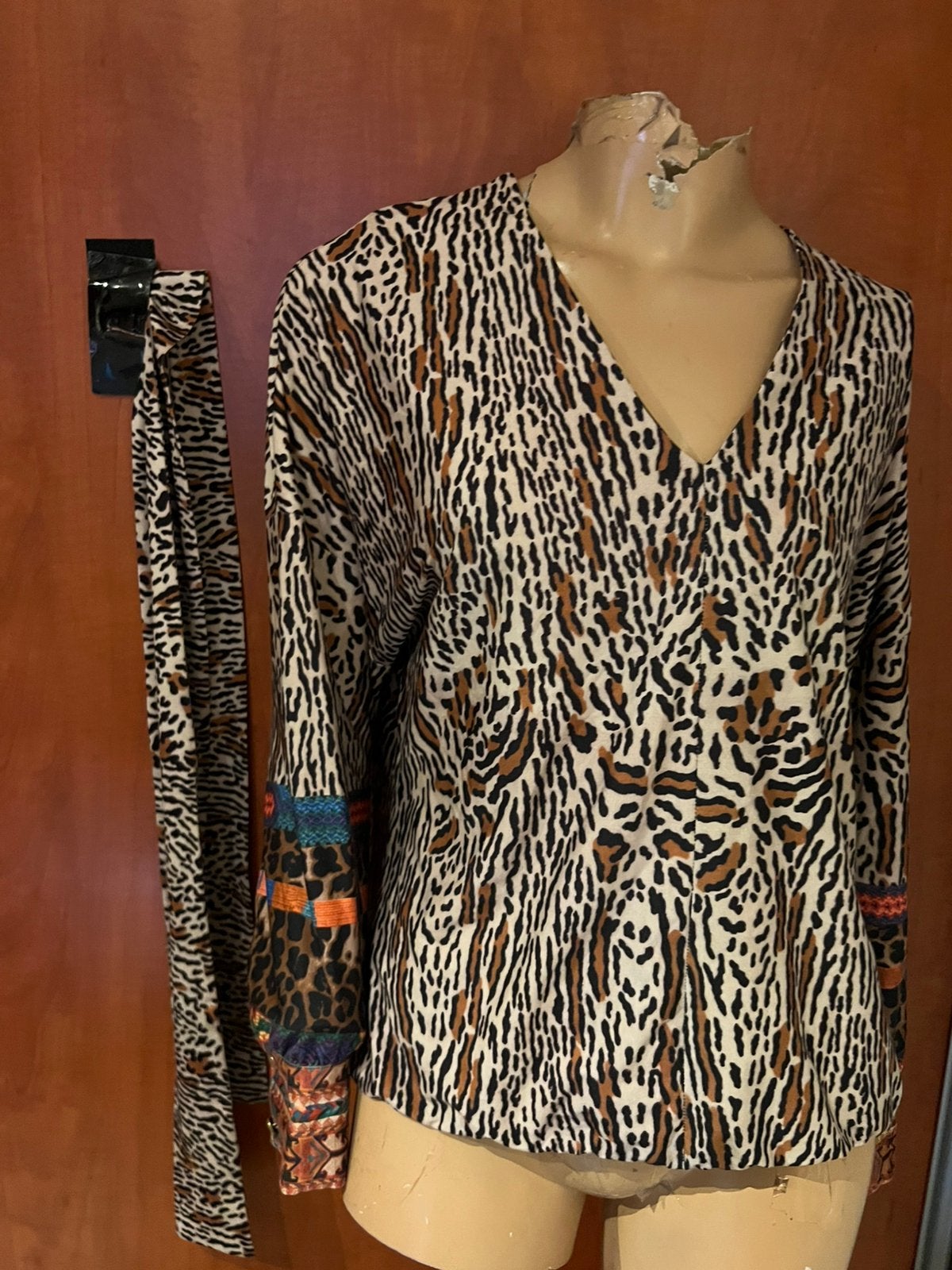 K-DESIGN blouse met sjaal maat m zgan, Maat 38/40 (M), F, G, Beige
