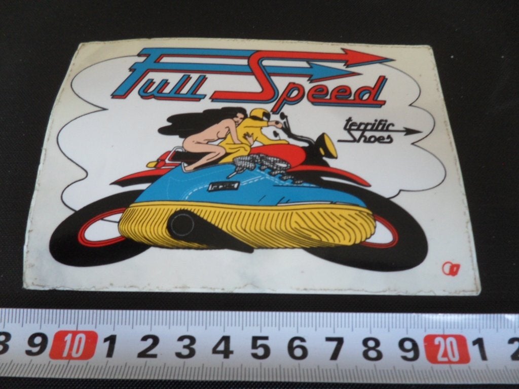 sticker FULL SPEED Terriffic Shoes  Motor  Vrouw naakt, Verzamelen, Ophalen of Verzenden, Zo goed als nieuw