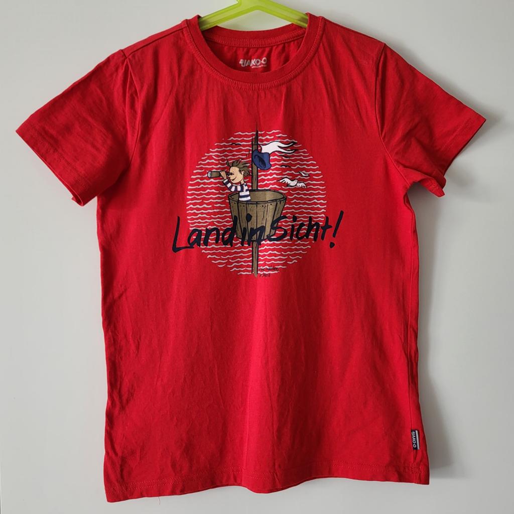Jako-O T-shirt rood met 'Land in Sicht!' opdruk, Ophalen of Verzenden
