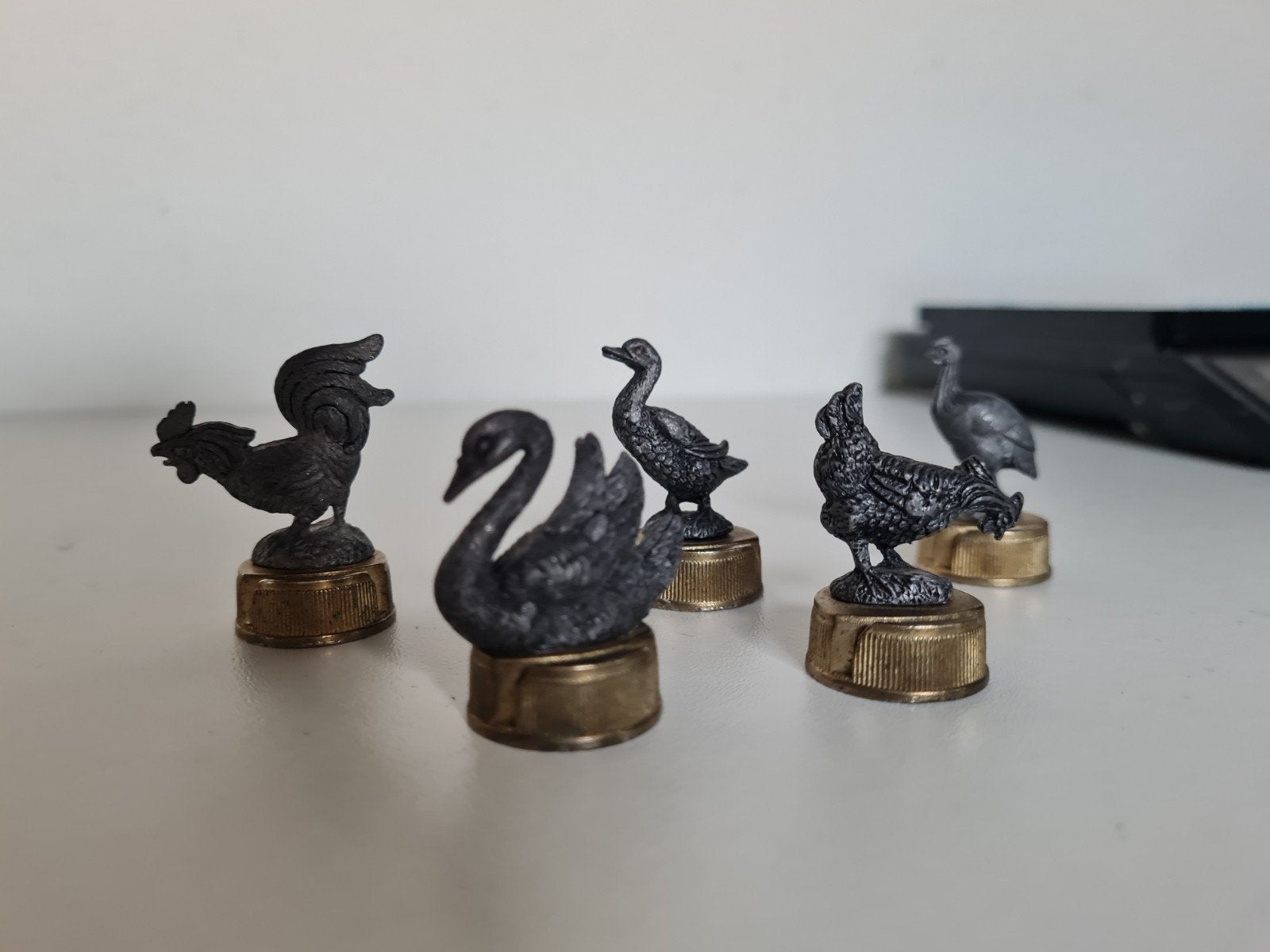 Set van 5 oude kaartjeshouders in de vorm van vogels, Ophalen of Verzenden