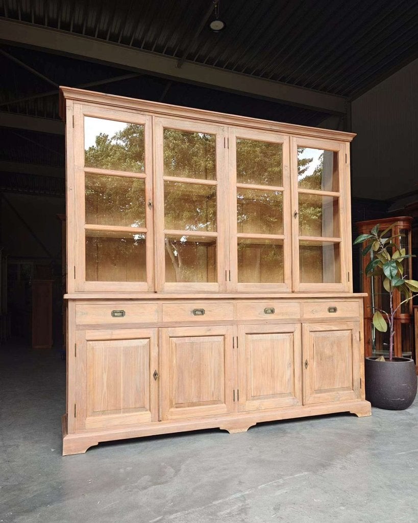Grote massief teakhouten buffetkast | Servieskast teak #3123, Gebruikt, -, 200 cm of meer, -