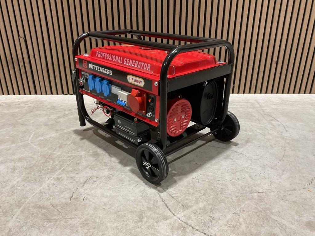 Huttenberg H8500 op wielen met accu Stroomgenerator  ‼️, Ophalen, Elektrisch startend, Benzine, Nieuw