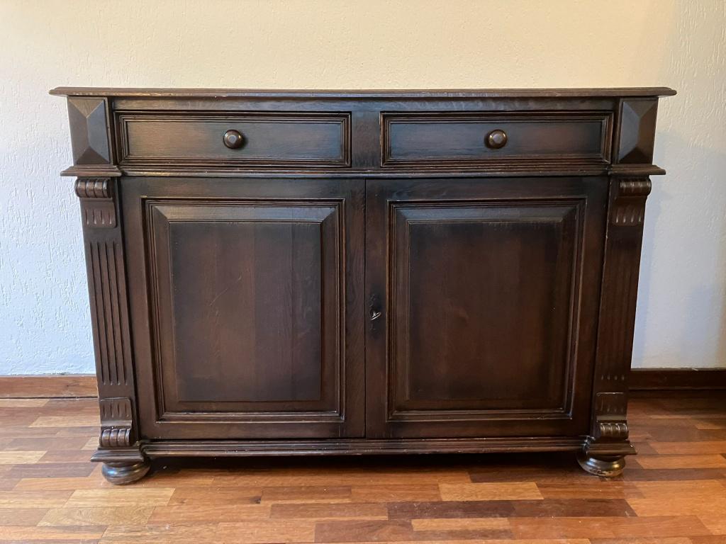 Dressoir donker eiken, Huis en Inrichting, Kasten | Dressoirs, Ophalen, Gebruikt, 25 tot 50 cm, Met deur(en)