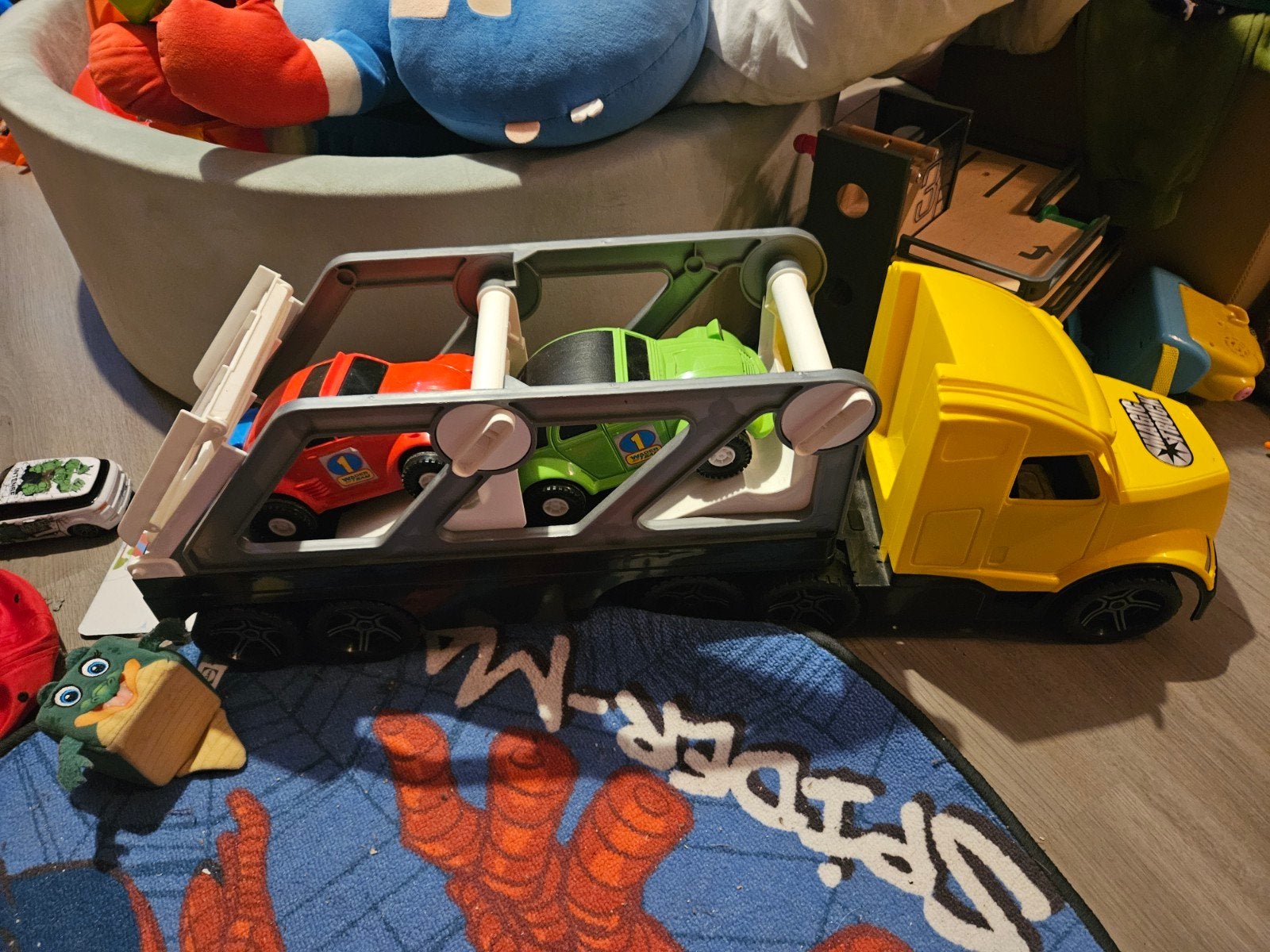 Grote magic Truck met auto's - Speelgoed vrachtwagen, Ophalen, Gebruikt