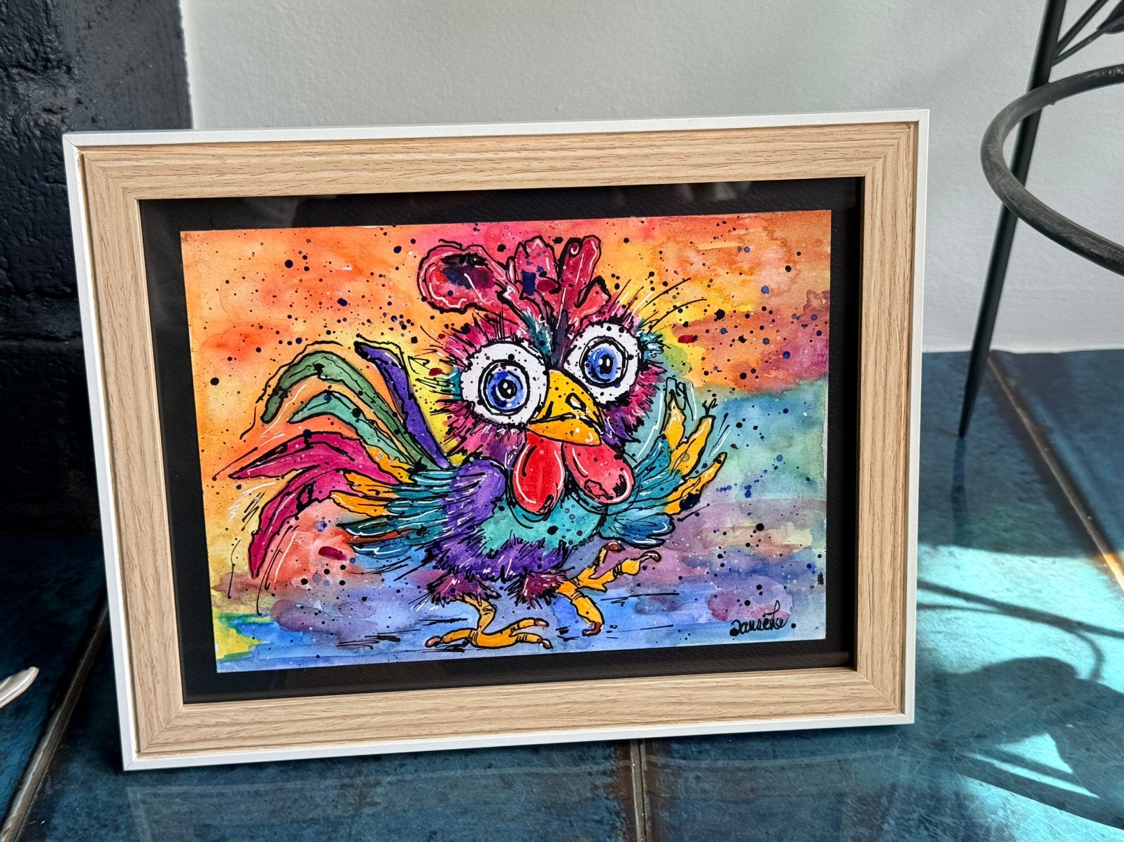 Kleurrijke kip, Antiek en Kunst, Ophalen of Verzenden