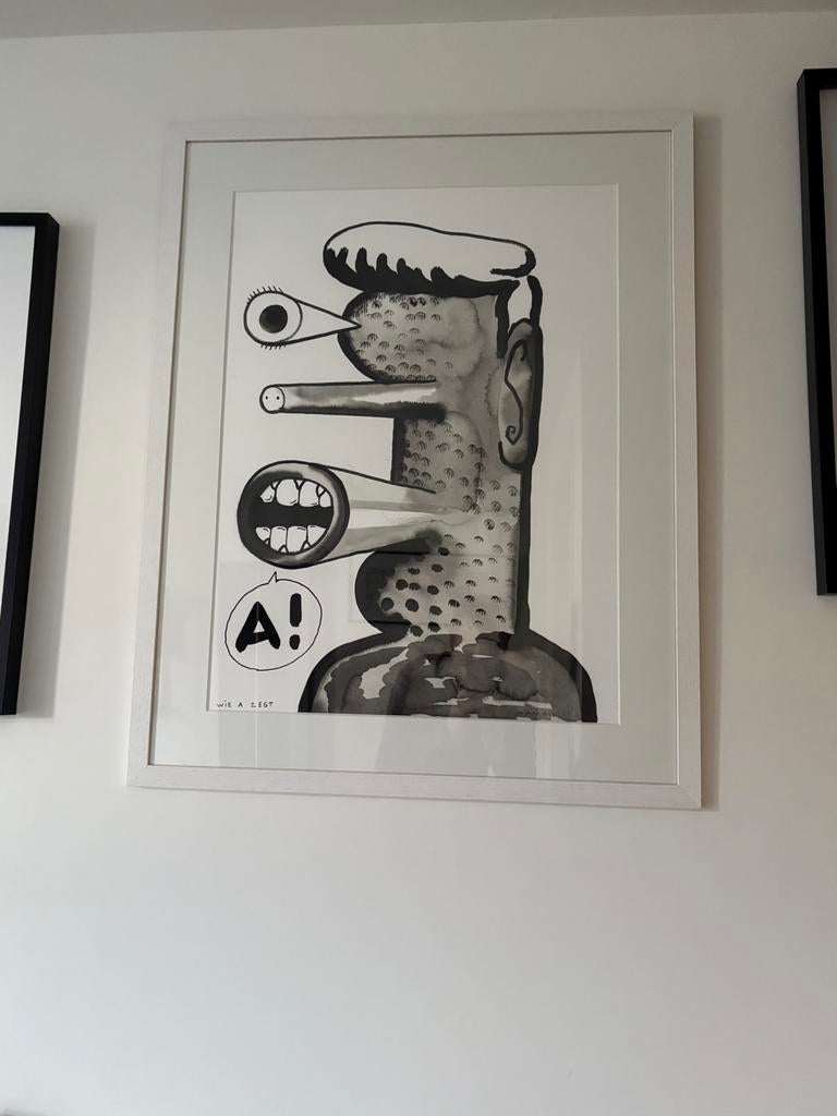 Grote originele aquarel Kamagurka, Ophalen of Verzenden