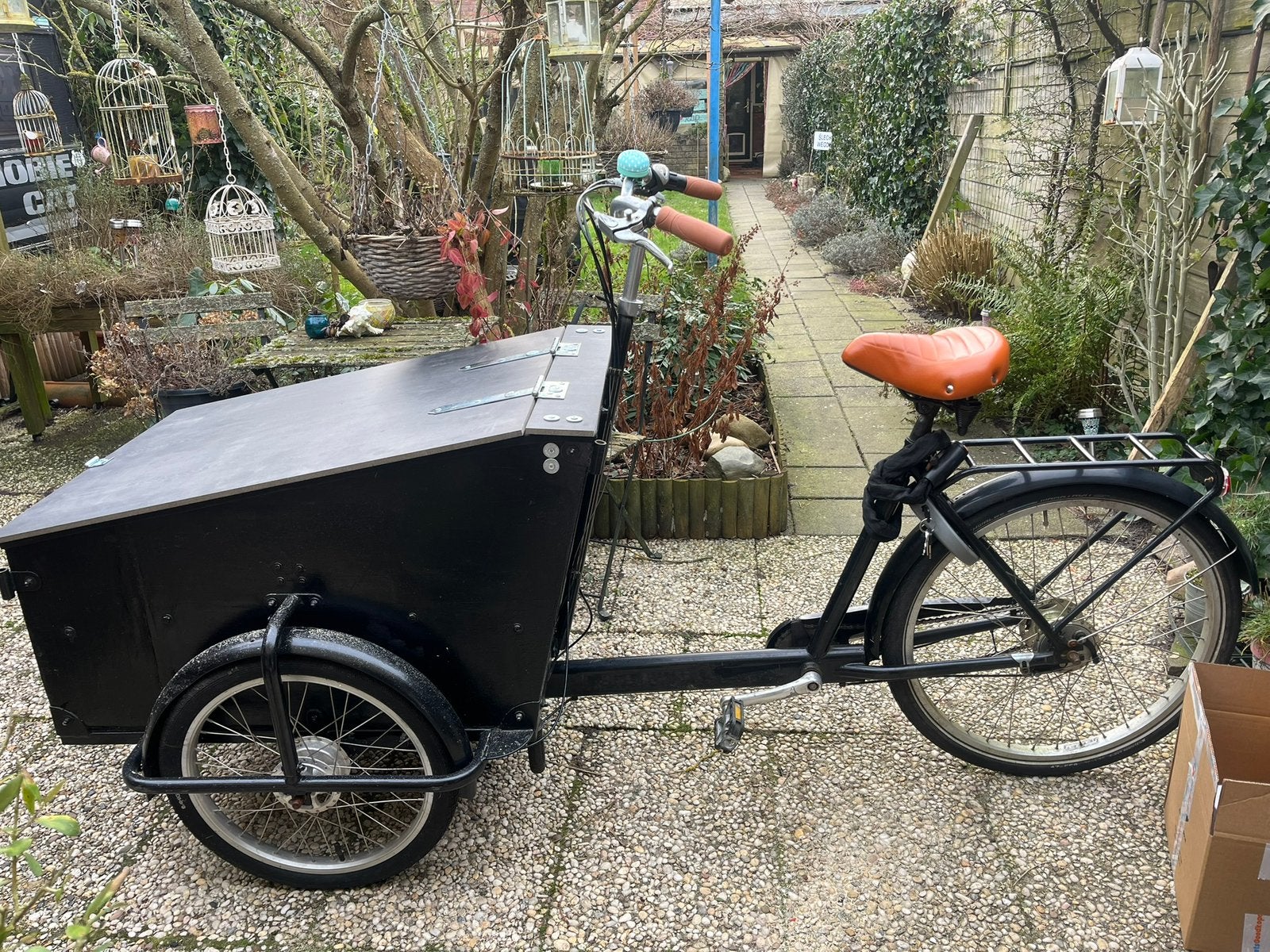 Bakfiets zwart, Fietsen en Brommers, Fietsen | Bakfietsen, Ophalen, Gebruikt, 4 kinderen of meer, Overige merken