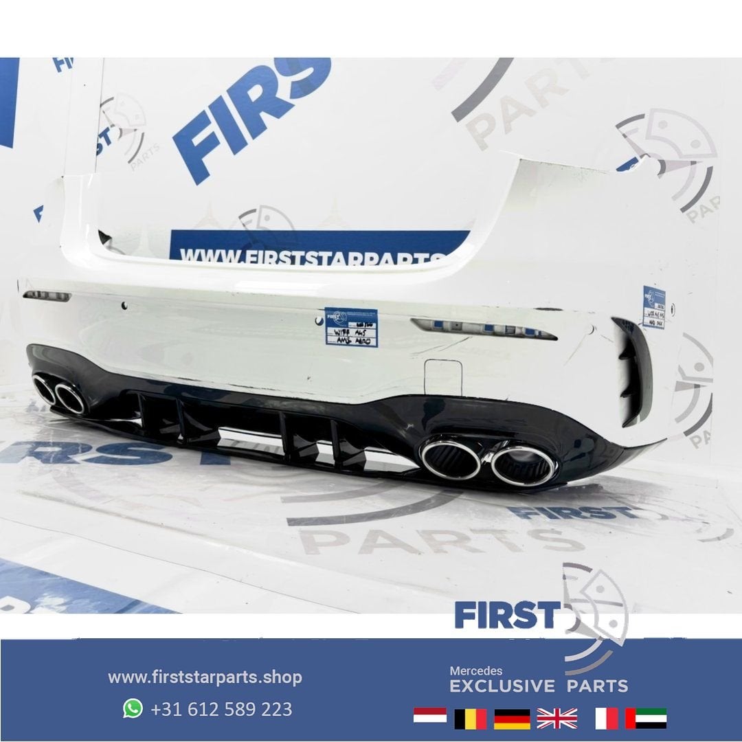 W177 A45s BUMPER A KLASSE 2023 A45 S AMG ACHTERBUMPER ZWART/, Gebruikt, -, Ophalen of Verzenden, Achter