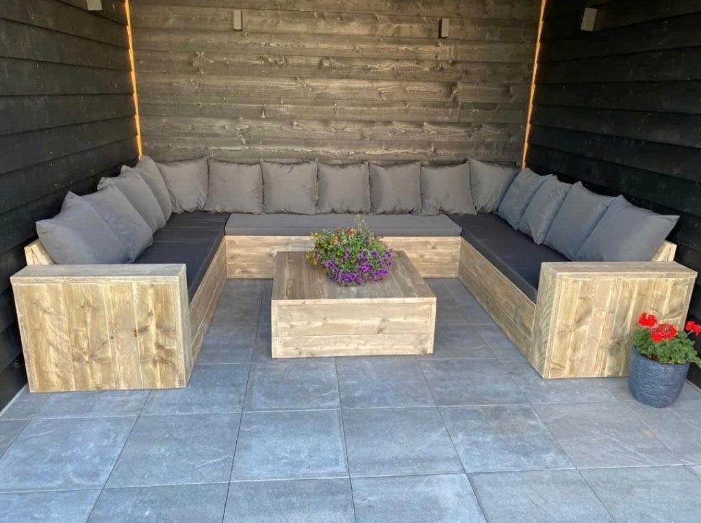 Steigerhouten Loungebanken op Maat, Ophalen of Verzenden, Nieuw, Hout