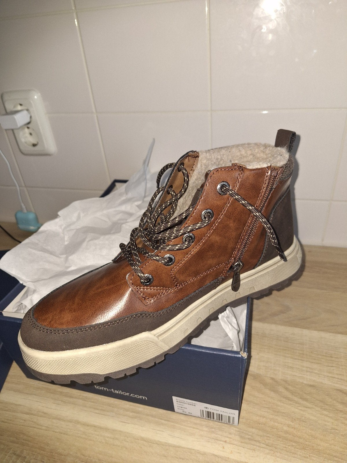 NIEUW Tom Tailor hoge schoen,  heren, mt.44, Bruin, Boots, Nieuw, Tom Tailor