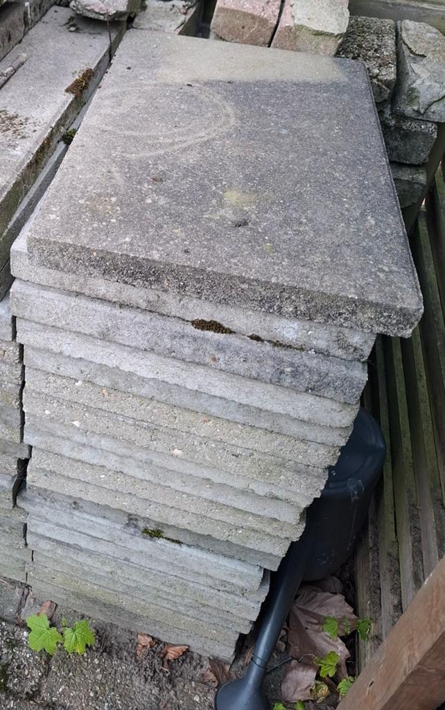 90 gebruikte tegels 60x40x5 cm, Ophalen, Gebruikt, 60 cm of meer, 10 m² of meer
