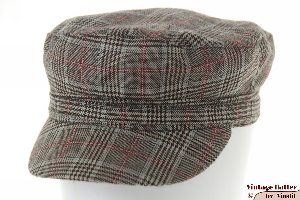 Vintage Katoenen pet grijs met rood en blauw geruit 56, Kleding | Dames, Hoeden en Petten, Ophalen of Verzenden, Gedragen, 56 of 57 cm (M, 7 of 7⅛ inch)