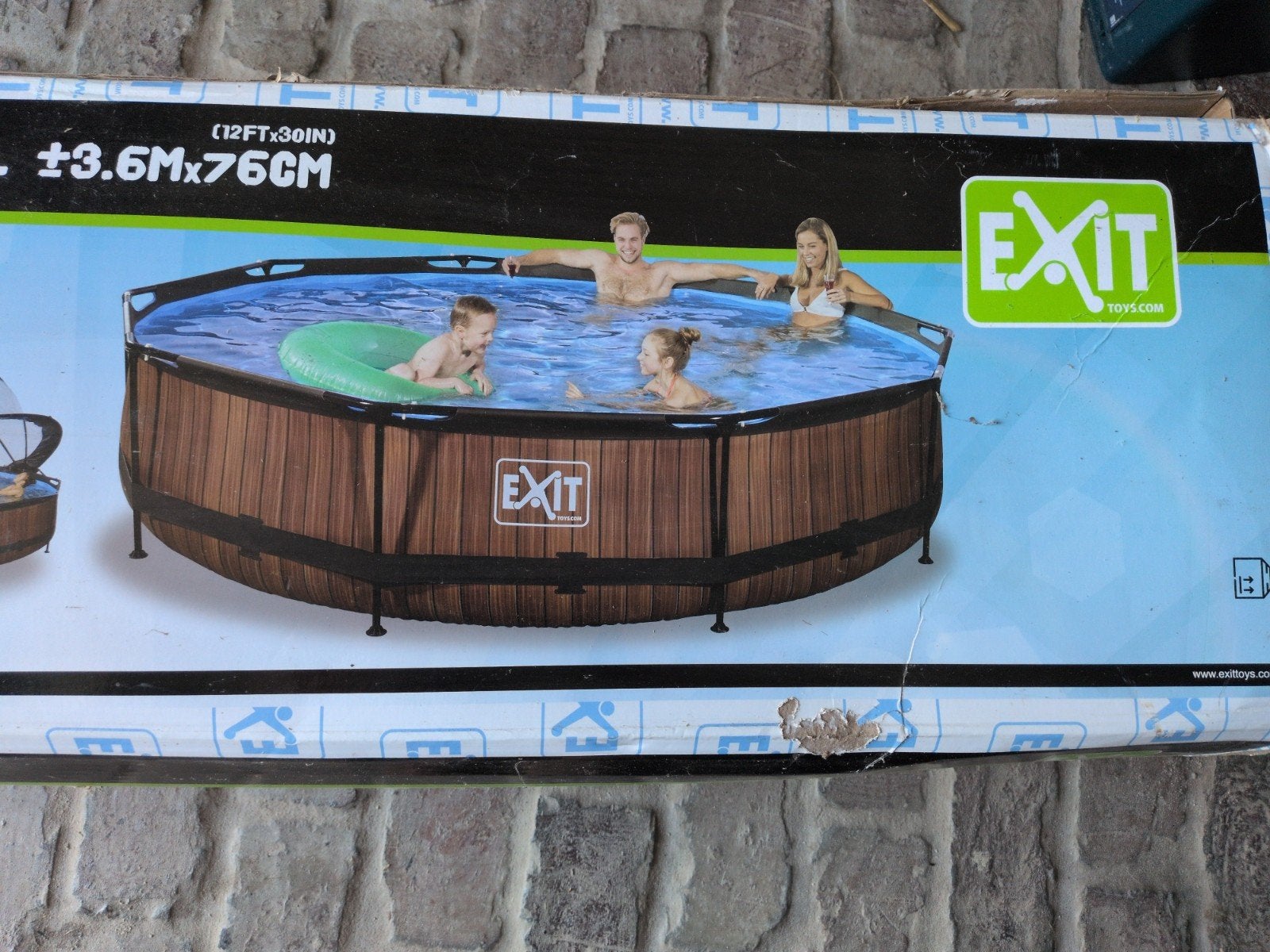 Zwembad incl toebehoren en afdekzeil, Tuin en Terras, Zwembaden, Ophalen, Minder dan 80 cm, Rond, 300 cm of meer