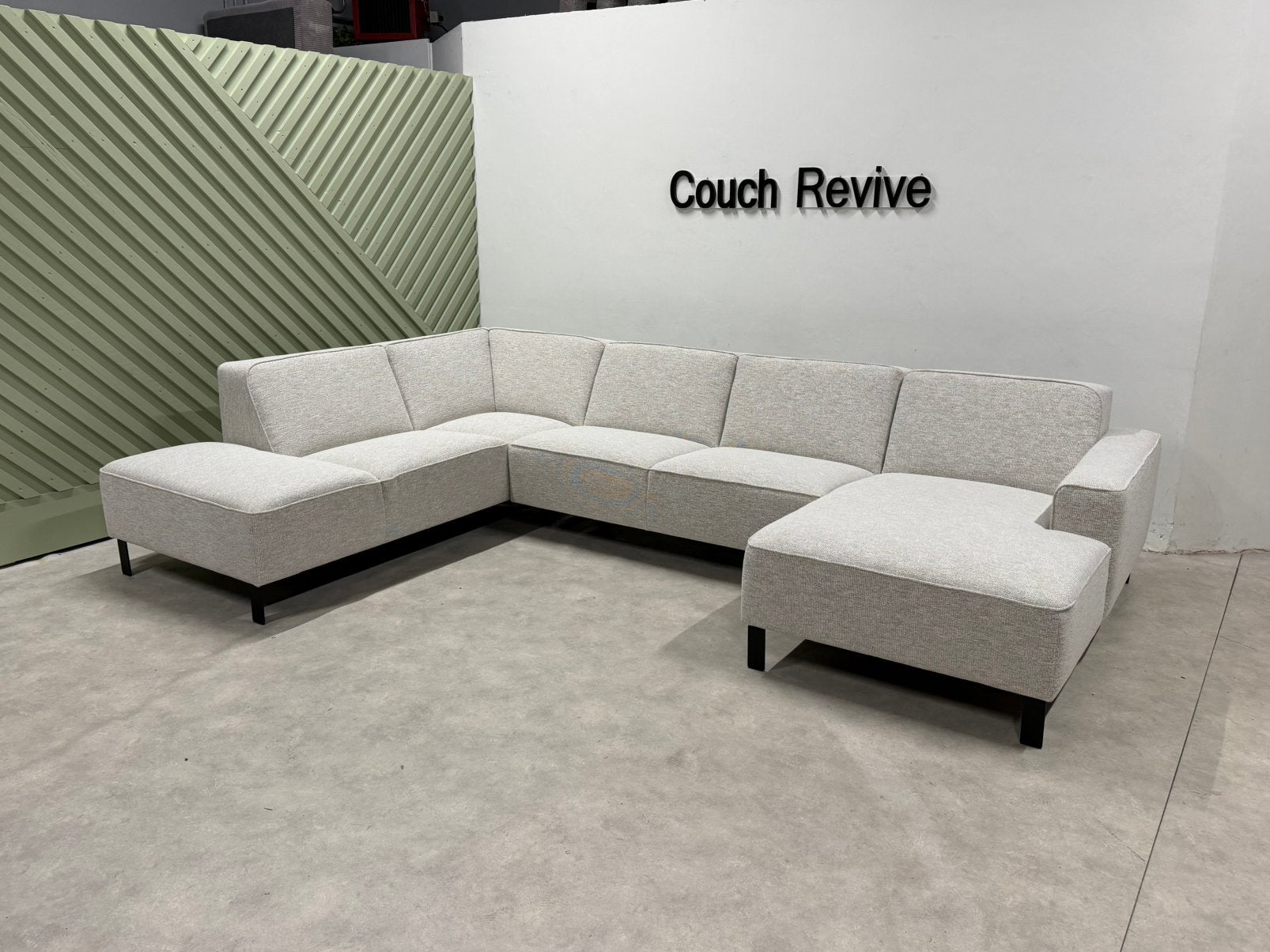 NIEUWE.Wit U-bank Milo 345x225 cm | GRATIS LEVERING, Info@couchrevive.nl, -, Couch Revive, Ophalen of Verzenden