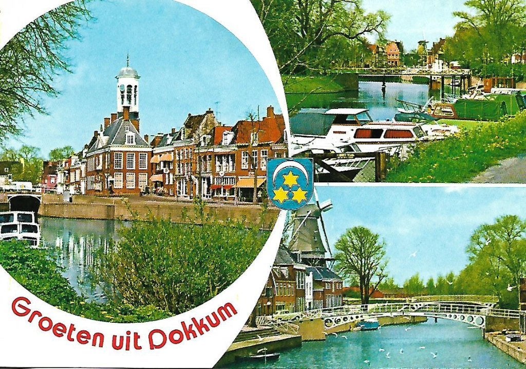 Dokkum- -3-luik., Verzenden, 1980 tot heden, Gelopen, Friesland