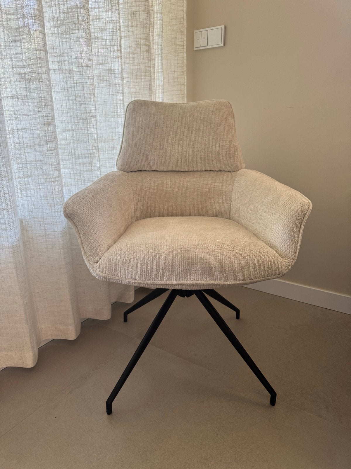 6x Eetkamerstoel Trente – Zazu Home Beige/Ivory 360 draaiba, Ophalen, Overige kleuren, Nieuw, Stof
