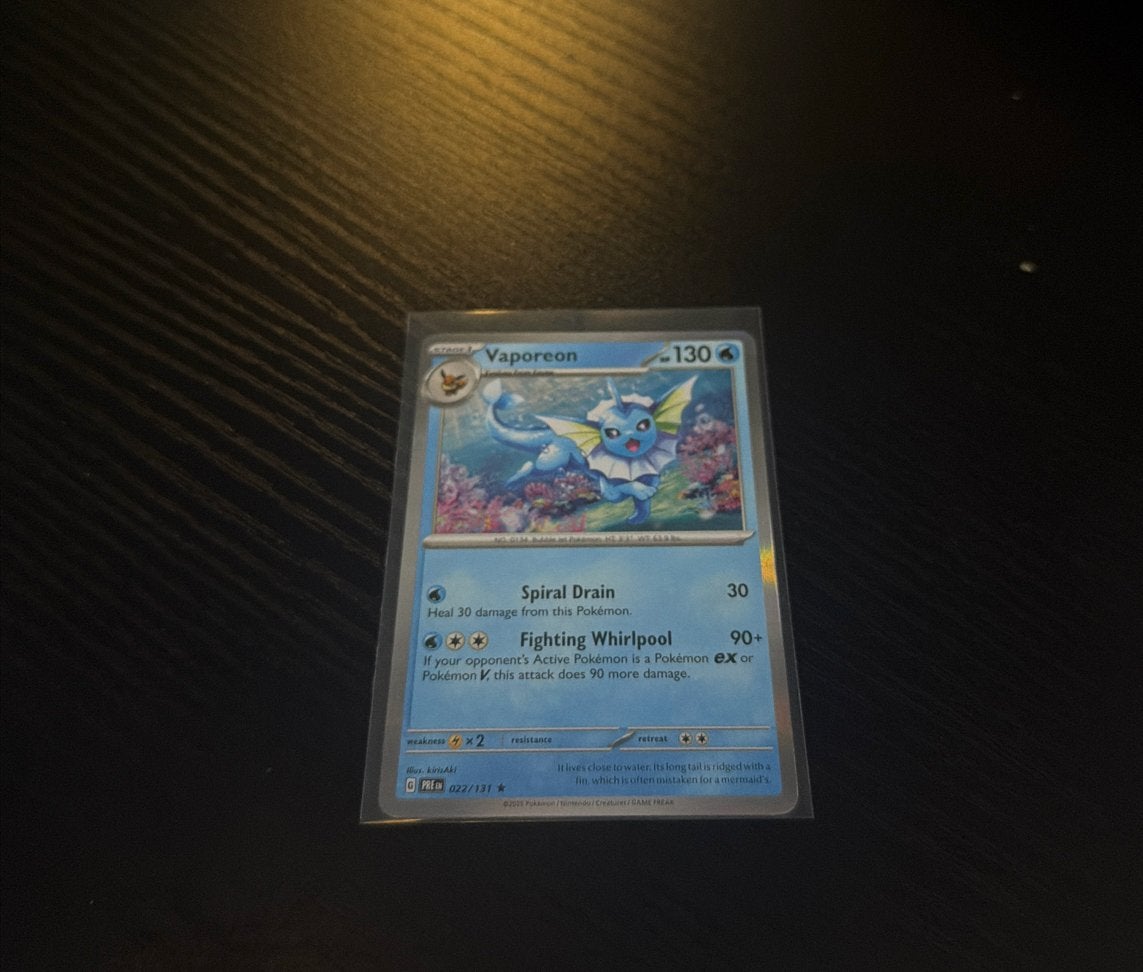 Pokémon Kaart Vaporeon 022/131, Ophalen, Zo goed als nieuw, Losse kaart