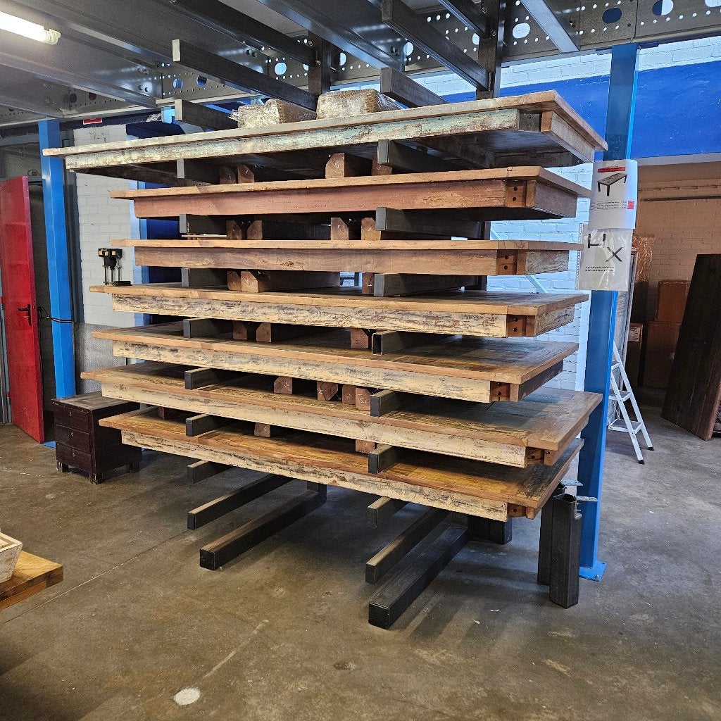 vintage tafels en wandtafel restpartij., Ophalen, 50 tot 100 cm, Rechthoekig, Teakhout