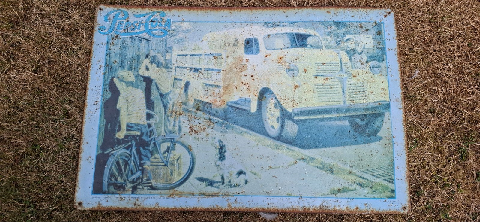 Vintage Pepsi-Cola reclamebord - Uniek verzamelobject, Ophalen of Verzenden