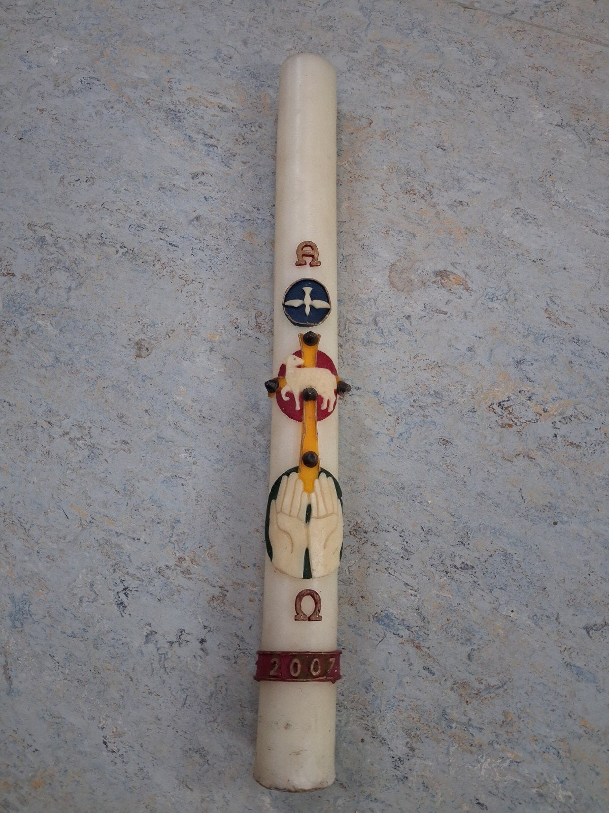 Grote religieuze kaars, Antiek en Kunst, Ophalen of Verzenden
