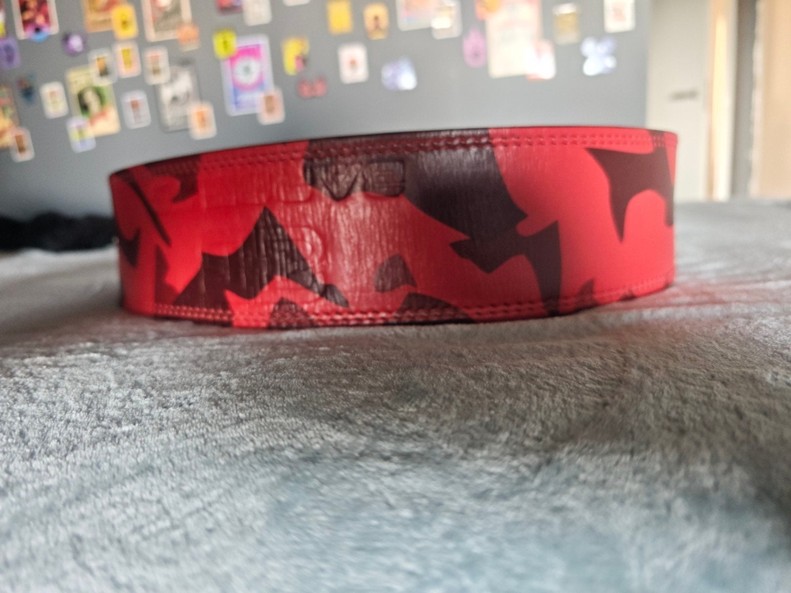 Barbelts weightlifting belt - Red Camouflage, Sport en Fitness, Ophalen, Gebruikt, Buik, Halterriem