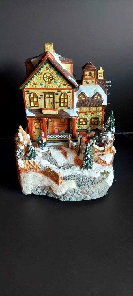 3 kerst Kersthuisje met Licht, Eu, Gebruikt, Eu, Ophalen of Verzenden