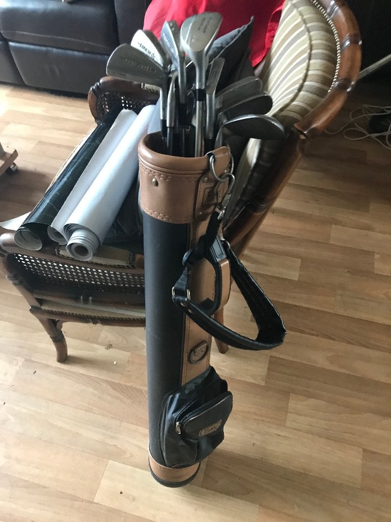 golftas met clubs, Ophalen, Gebruikt, Tas