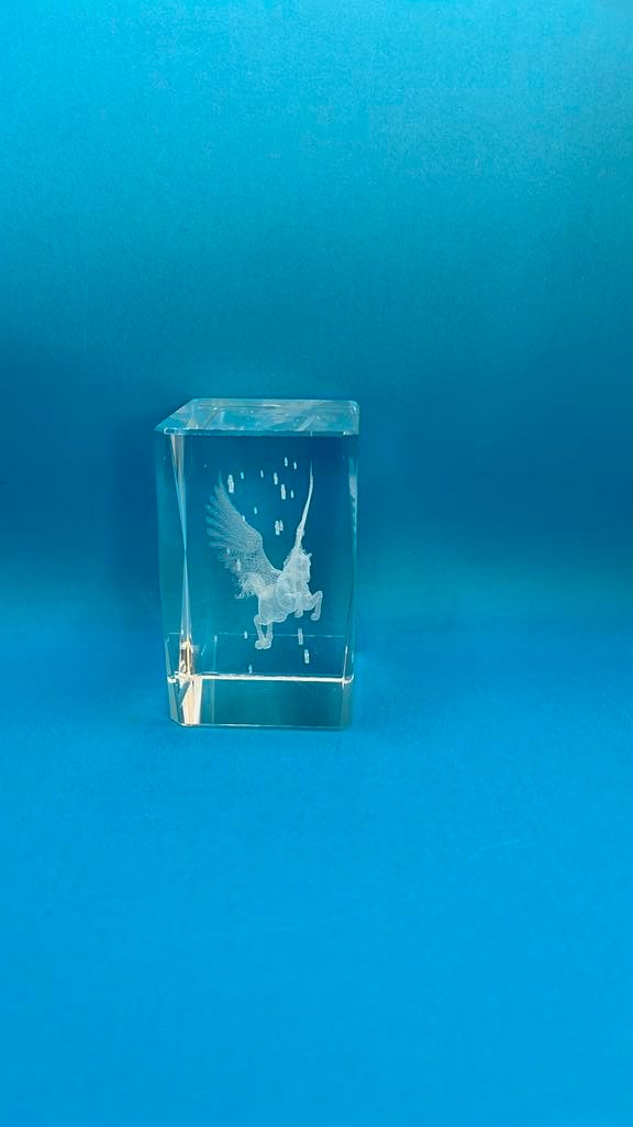 Pegasus 3D geëtste pressepapier., Ophalen of Verzenden