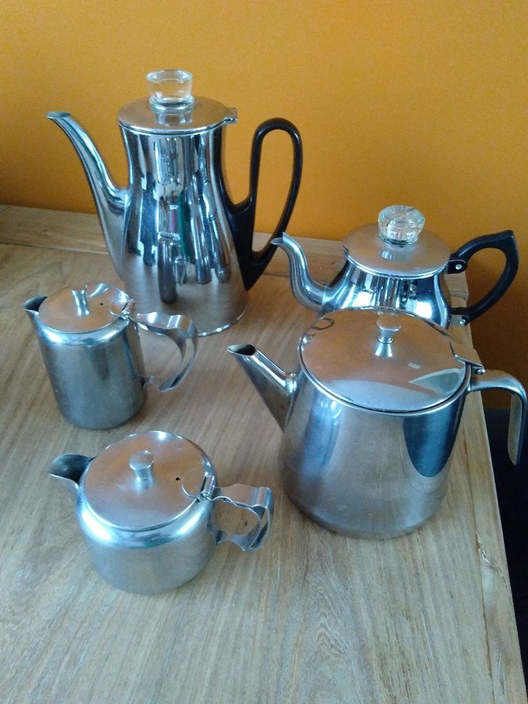 Vintage koffiepot 2 theepotten en 2 melkkannetjes, Ophalen, Zo goed als nieuw, Overige stijlen, Overige typen