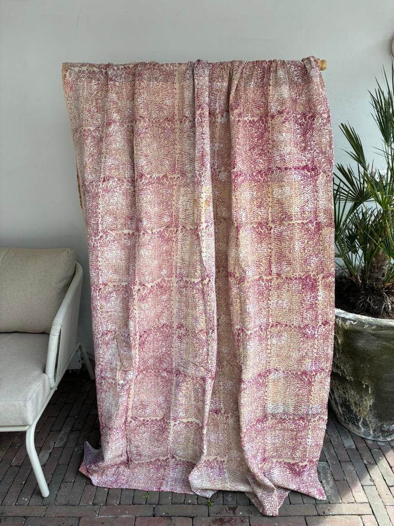 Vintage Kantha Quilt Deken Sari India, Ophalen of Verzenden