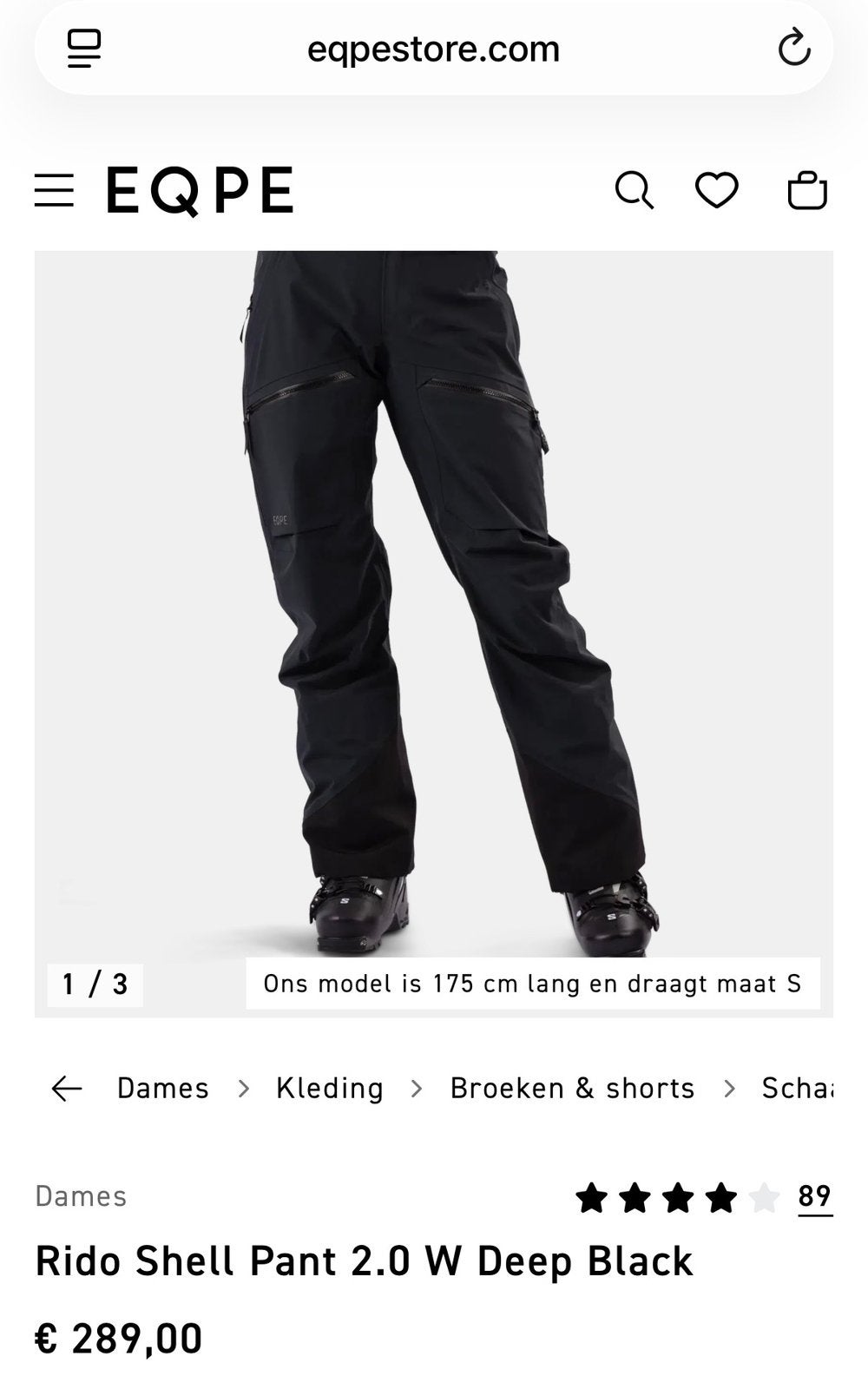 EQPE Rido Shell Pant – Zwart – XL – Nieuw met labels, Ophalen of Verzenden, Nieuw, Maat 46/48 (XL) of groter, Broek