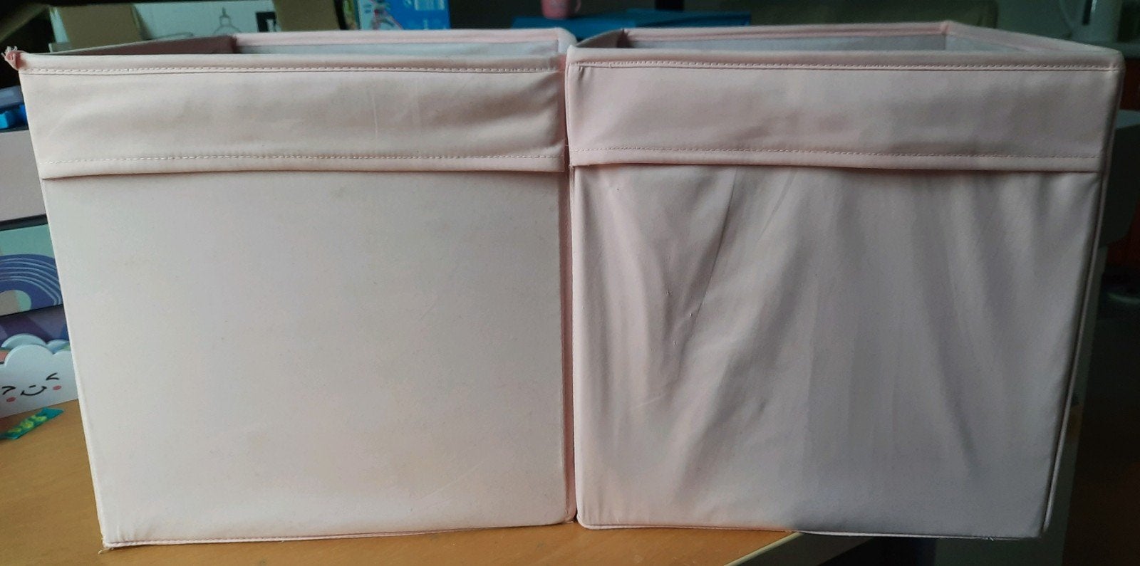 2x Roze drona Opbergdozen, Ophalen, Gebruikt
