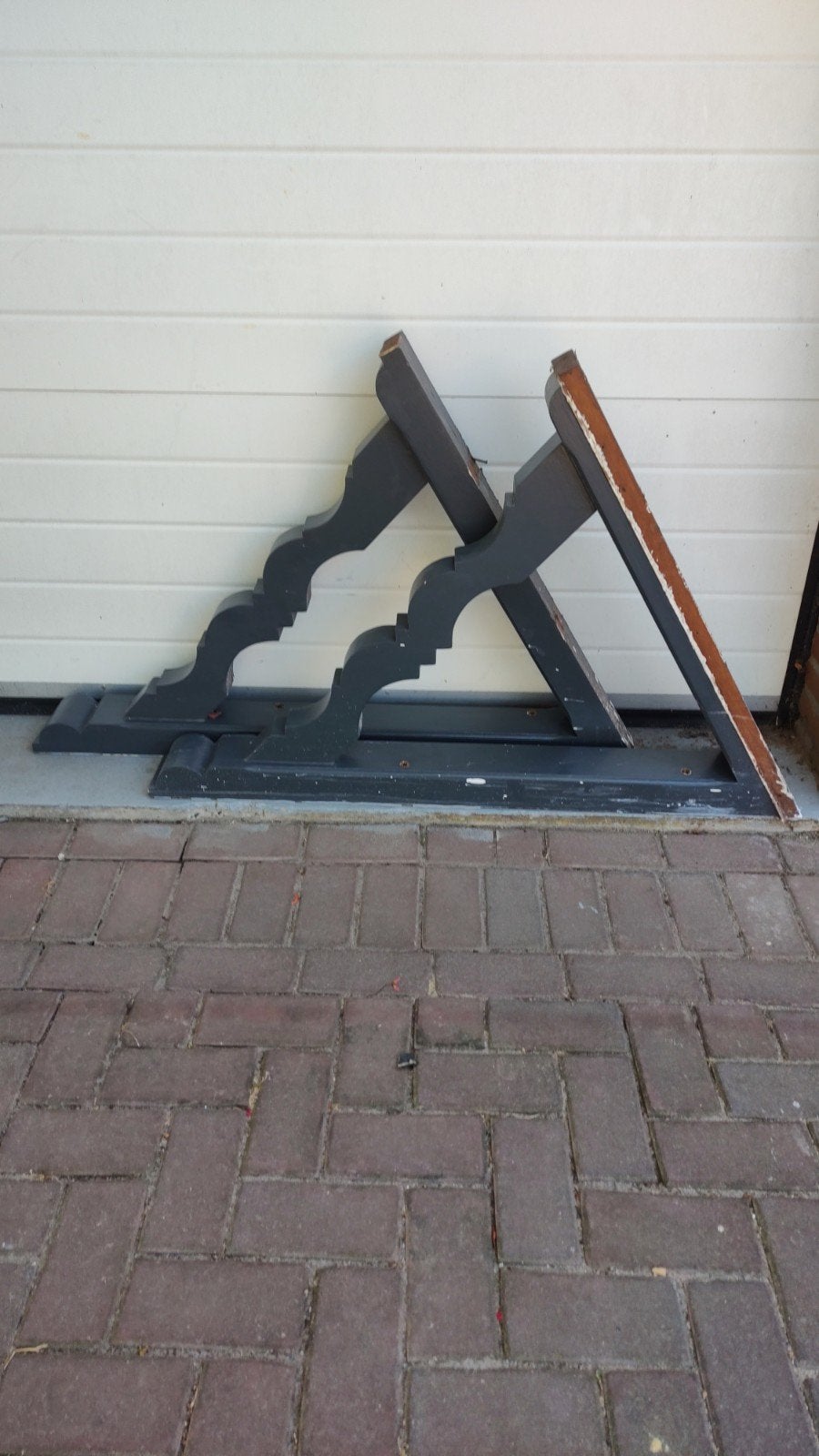 Steunen voor een deurluifel hard hout., Ophalen, Gebruikt, Overige typen, Minder dan 5 m²