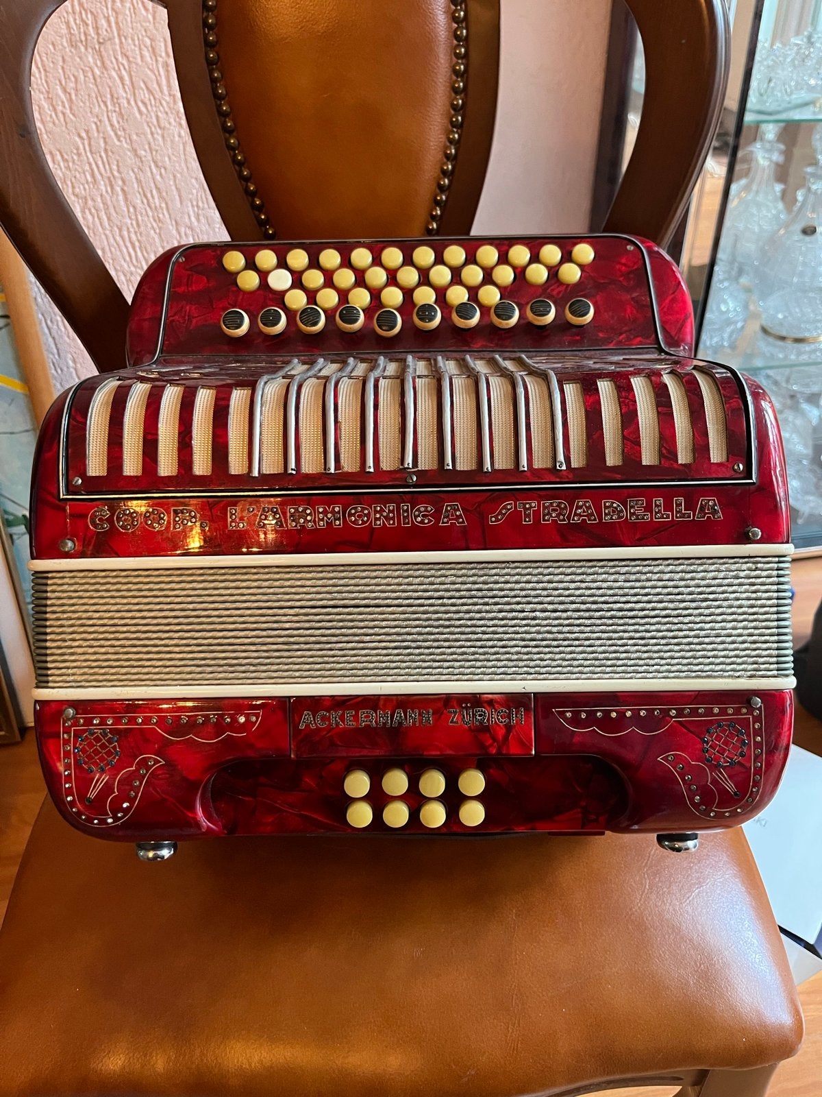 Stradella Accordeon met koffer - Ackermann Zürich, Gebruikt, Overige formaten, Toetsaccordeon, Met koffer