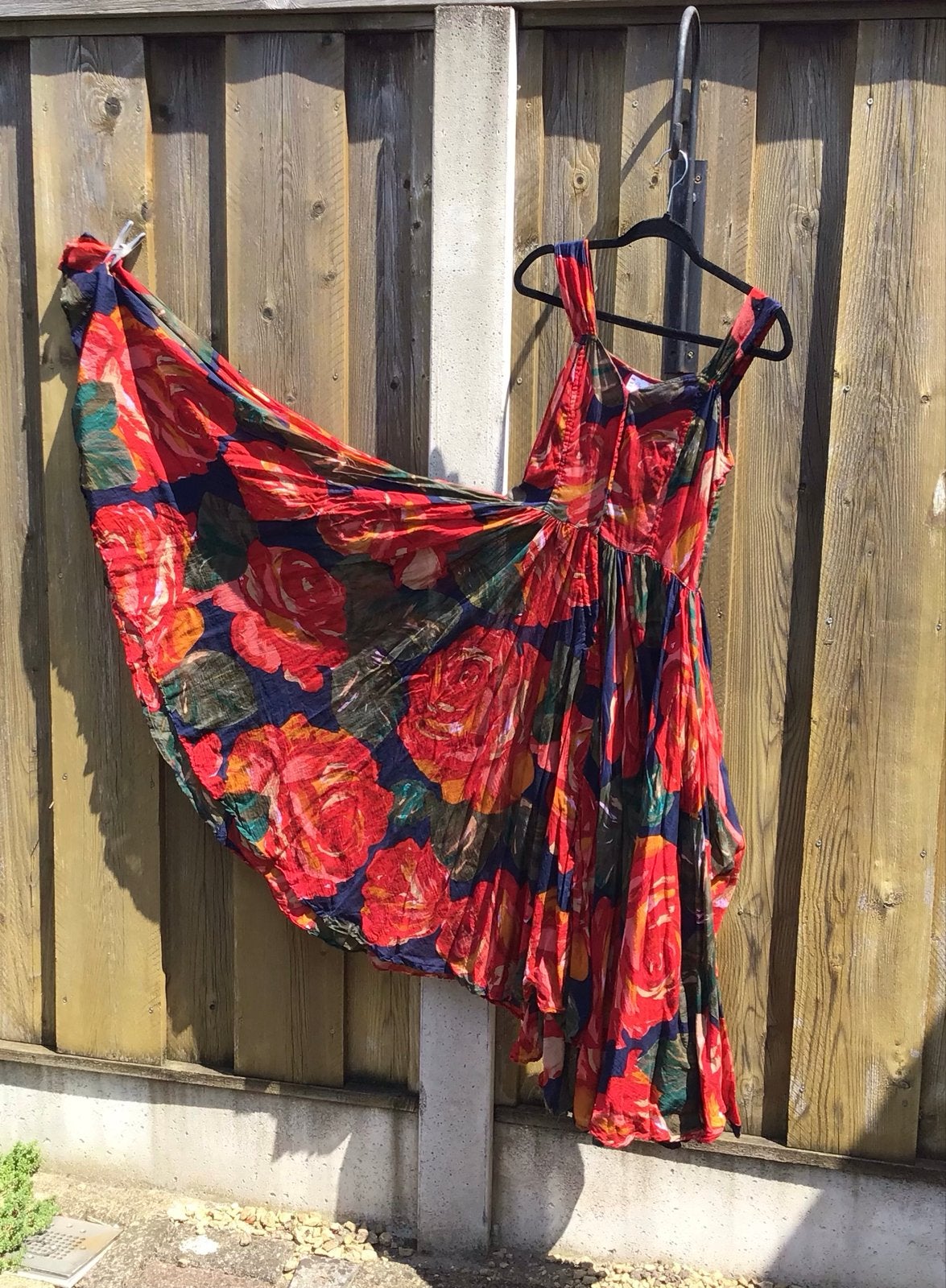 Vintage midi zomerjurk, katoen, jaren '70, maat 36, Meerkleurig, Ophalen of Verzenden, Maat 36 (S), Gedragen