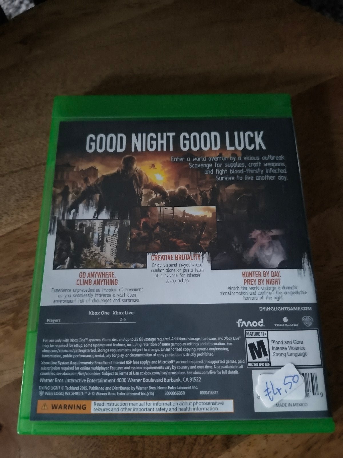 Dying Light Xbox One - Krasvrij Zombie Game, Spelcomputers en Games, Verzenden, Zo goed als nieuw, Avontuur en Actie, Vanaf 18 jaar