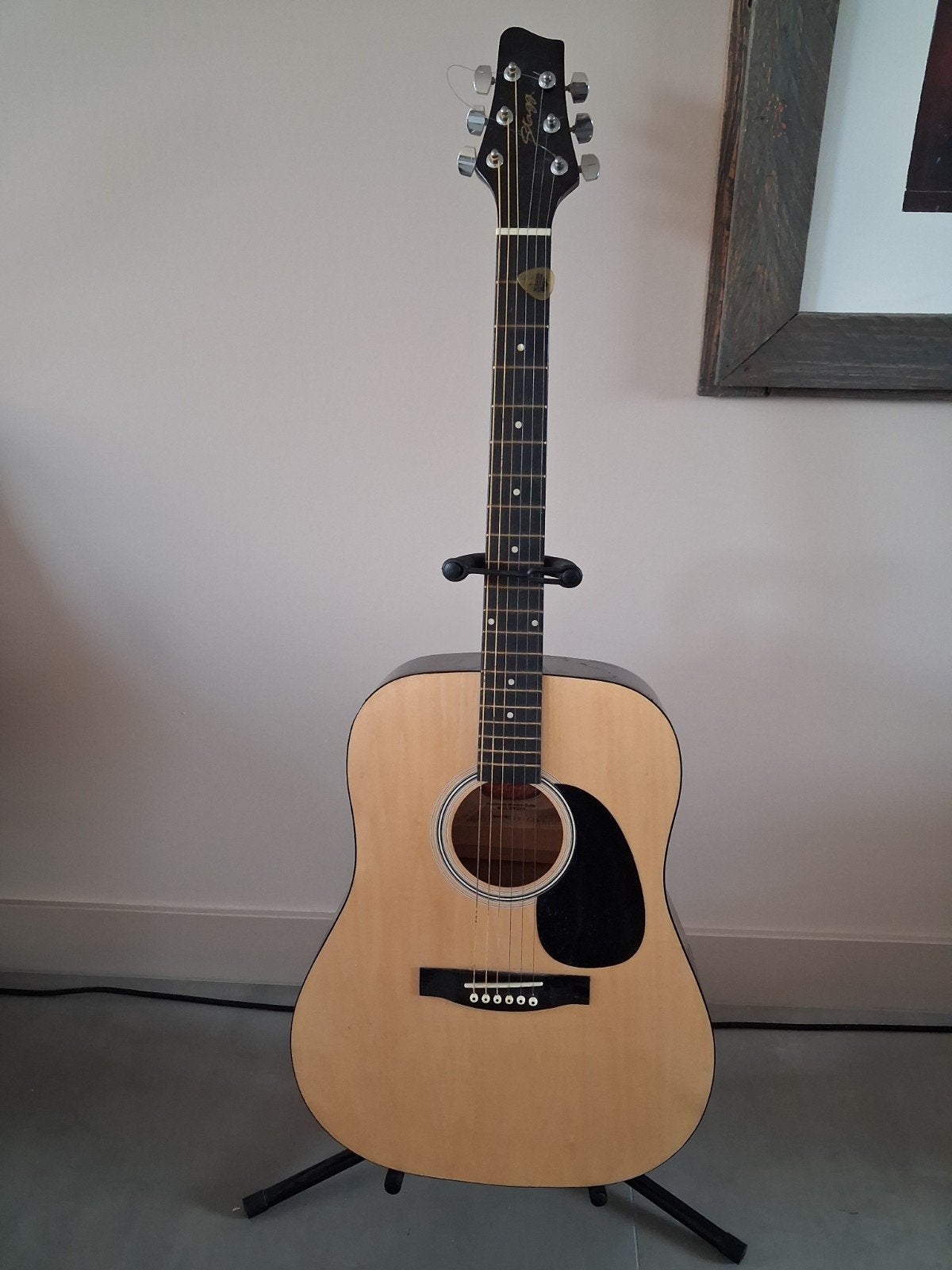 Stagg Western Gitaar SW201N met standaard en ophangsteun, Ophalen, Gebruikt, Western- of Steelstringgitaar