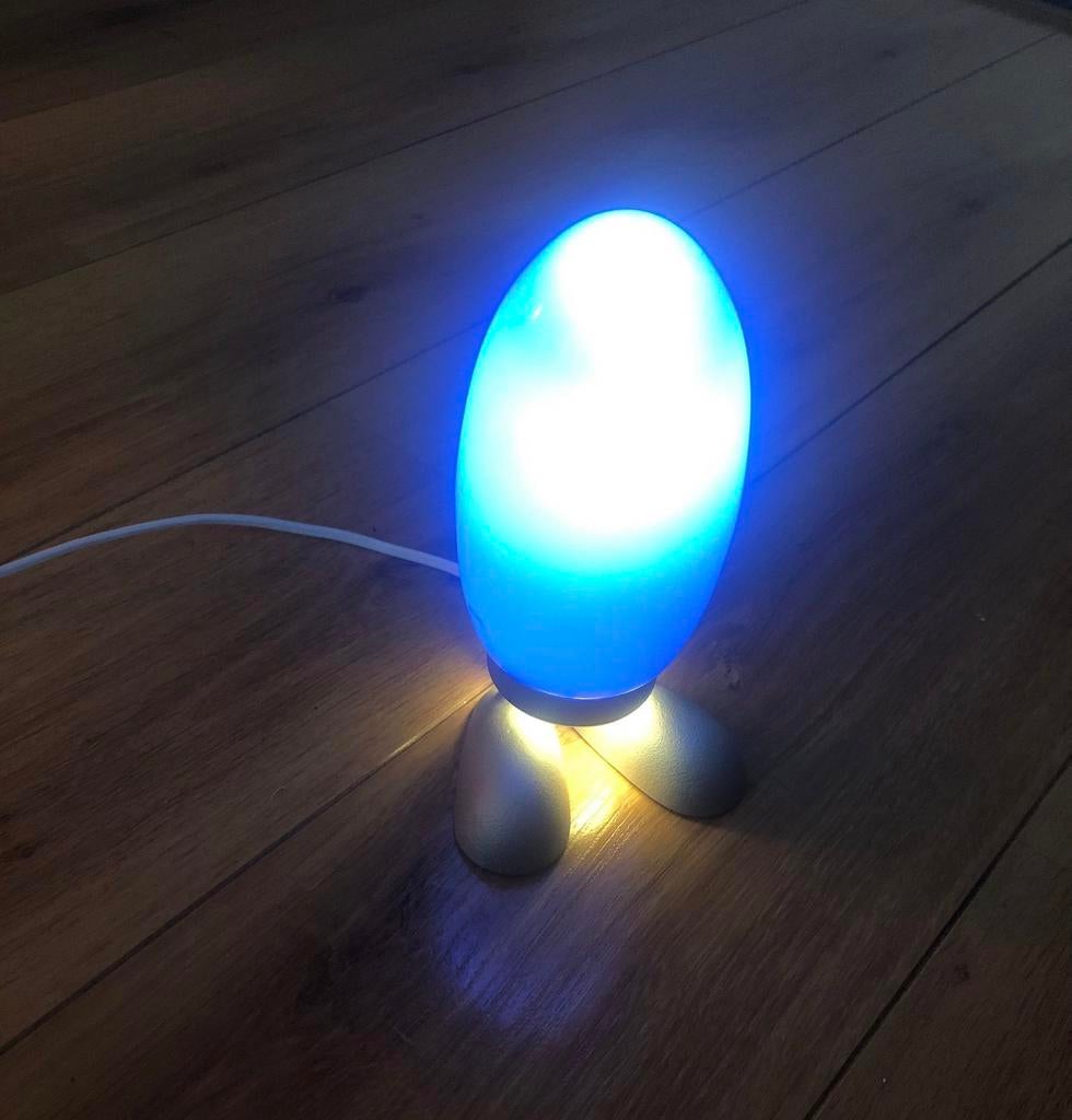 Ikea Fjorton Tafellamp Dino Egg blauw, H 21 cm, Tatsuo Konno, Ophalen of Verzenden, Zo goed als nieuw, Minder dan 50 cm