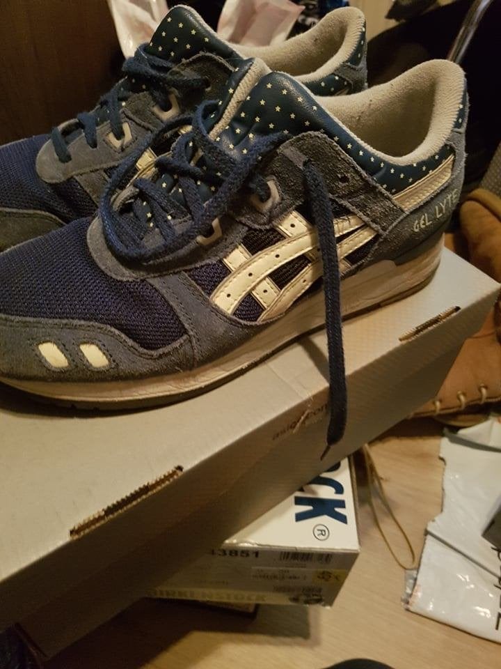 ASICS Gel-Lyte III Estate Blue Glow In The Dark 40.5, Blauw, Ophalen of Verzenden, ASICS, Sneakers of Gympen