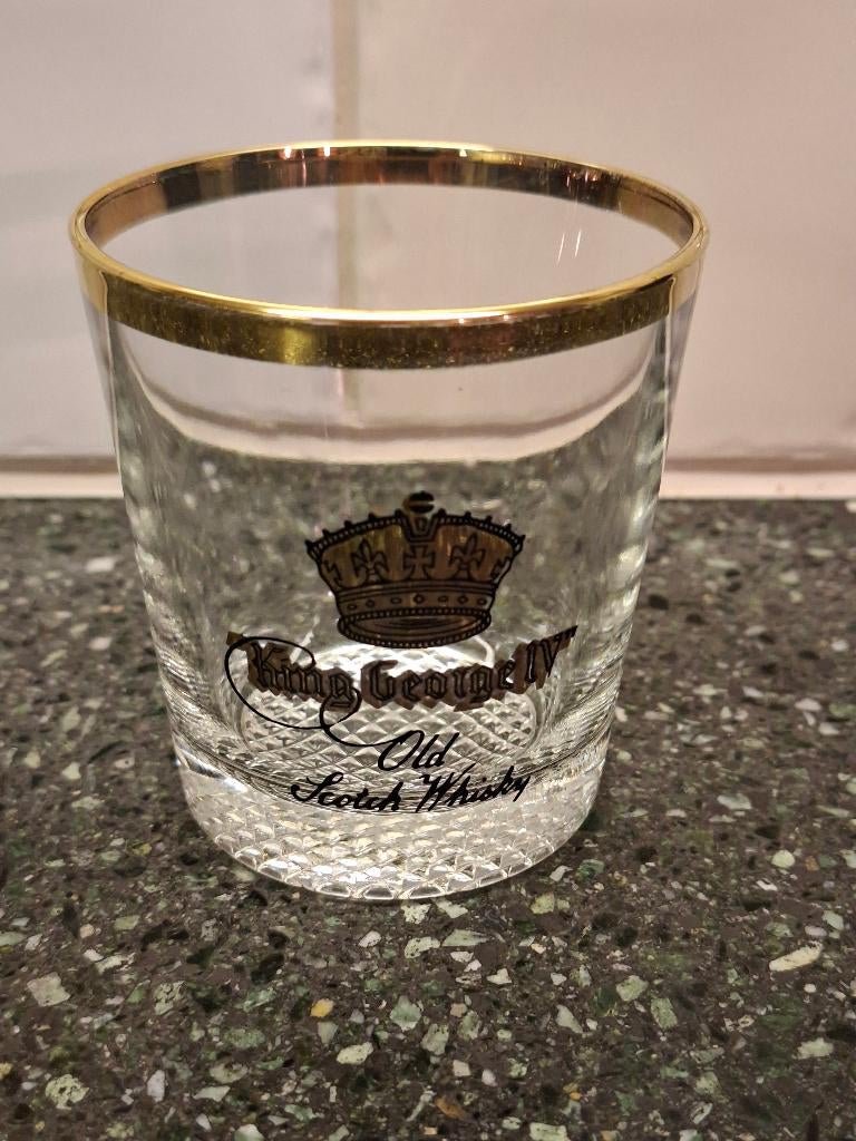 King George IV Old Scotch Whisky glas, Ophalen of Verzenden, Zo goed als nieuw, Overige typen