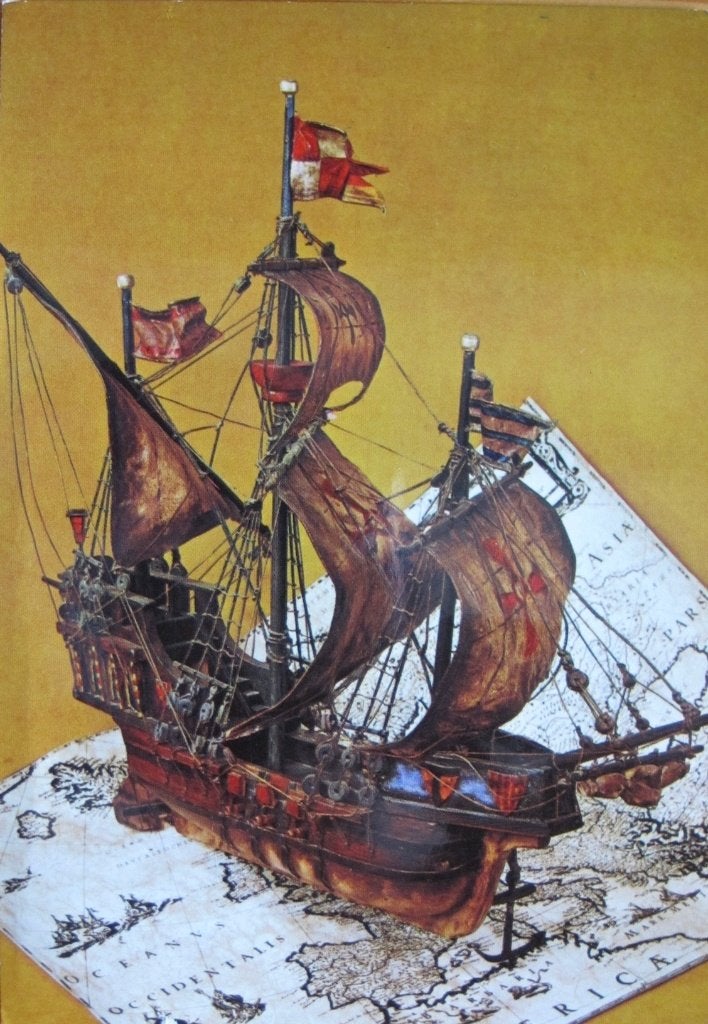 kaart van een model van een piratenschip - 1972, Verzenden, 1960 tot 1980, Gelopen, Overige thema's