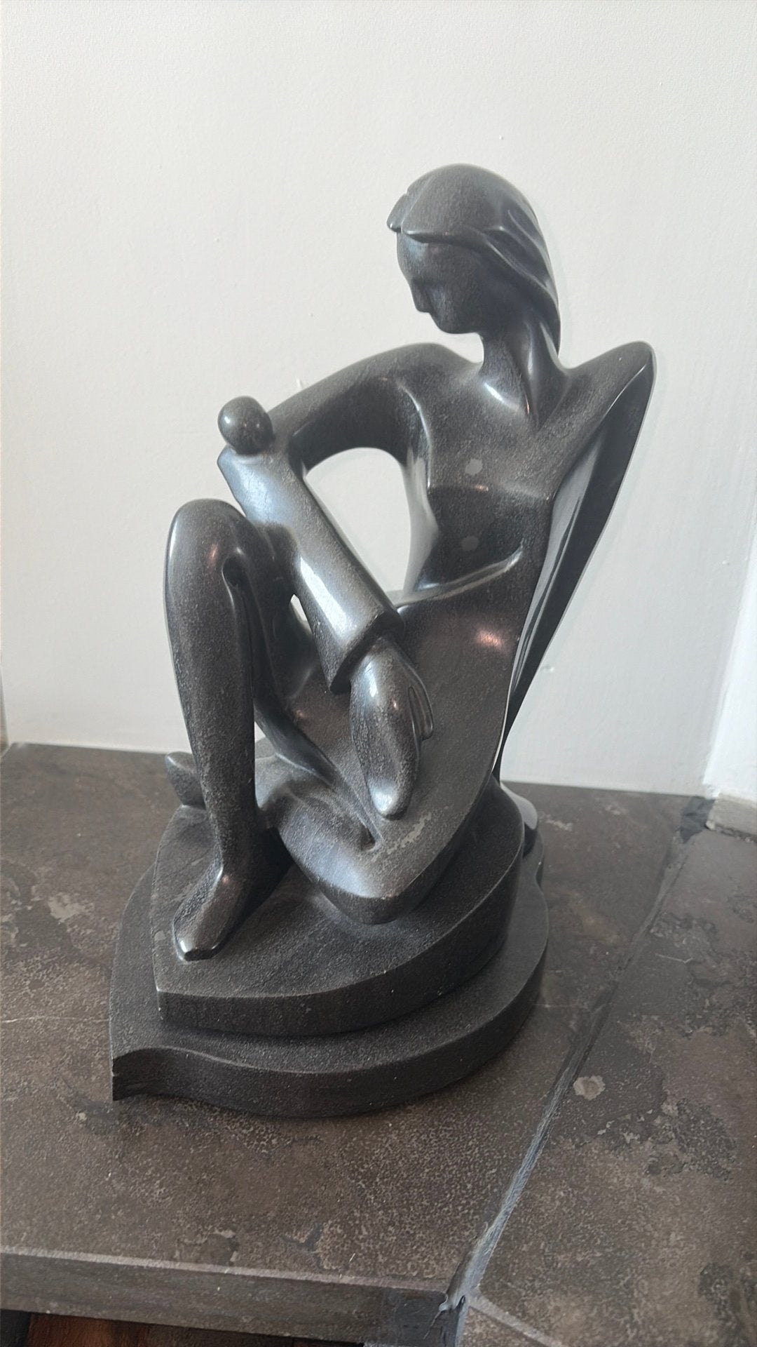 Abstract beeld moeder met kind, Ophalen, Art deco, Steen of Keramiek, Beeld