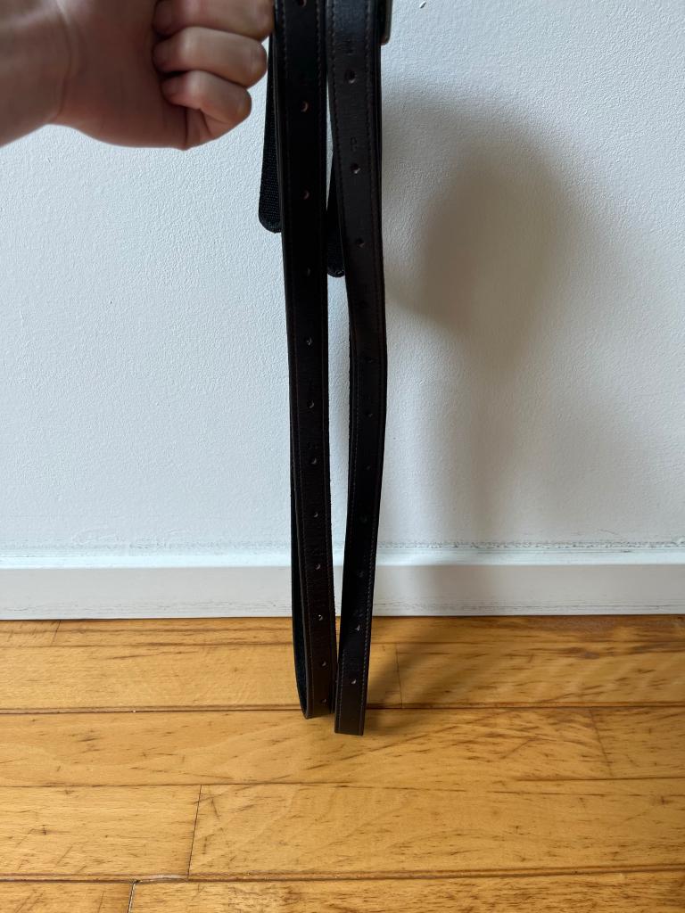 Stijgbeugelriemen donkerbruin 125cm, Ophalen of Verzenden, Zo goed als nieuw, Recreatie