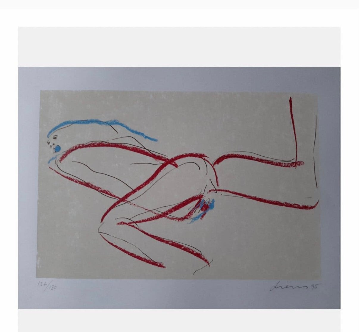 Zeefdruk van kunstenaar Peter Diem, Abstract Naakt, Antiek en Kunst, Ophalen of Verzenden, Abstract