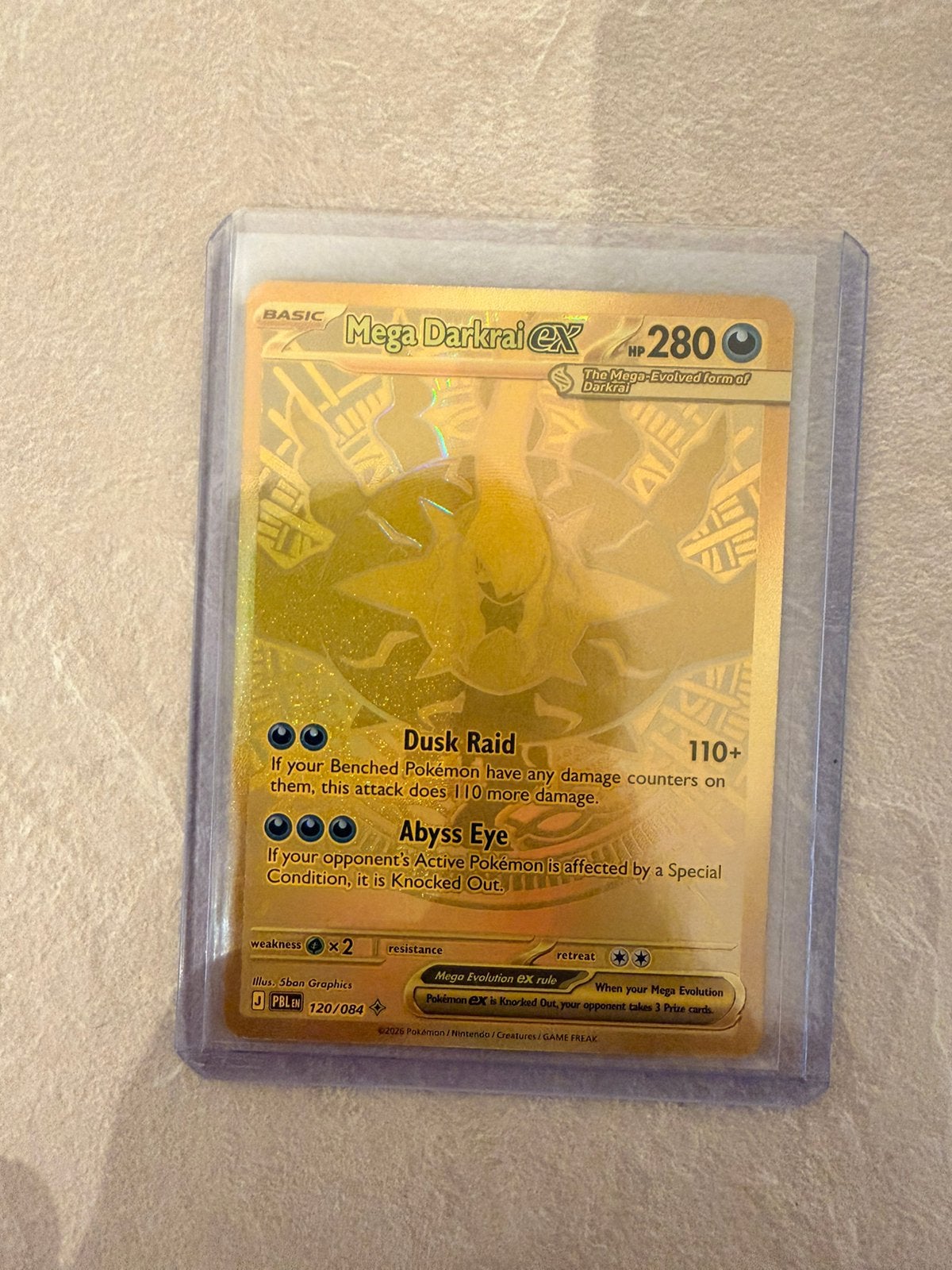 Gold Mega Darkrai ex 120/084 Pitch Black, Ophalen of Verzenden, Zo goed als nieuw