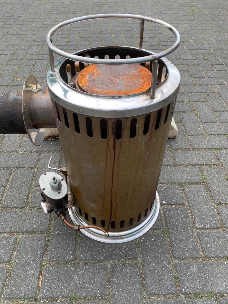 Klassieke koperen dieselkachel, Taylors / Heatpol, Ophalen, Gebruikt