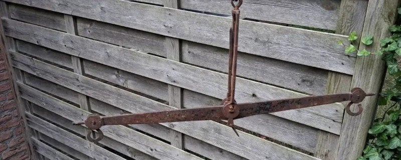 Antieke ijzeren balansweegschaal - Decoratief object, Ophalen of Verzenden